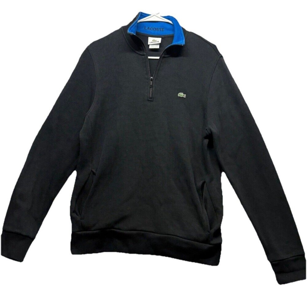 Lacoste Sweatshirt Quarter Zip Crocodile Logo Cotton Preppy Men’s Size Large 5 *